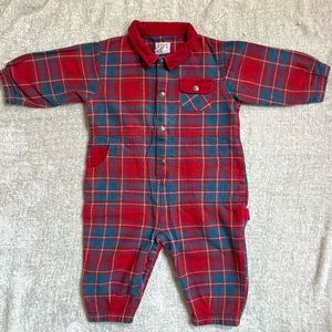 Vintage Plaid Baby Jumpsuit